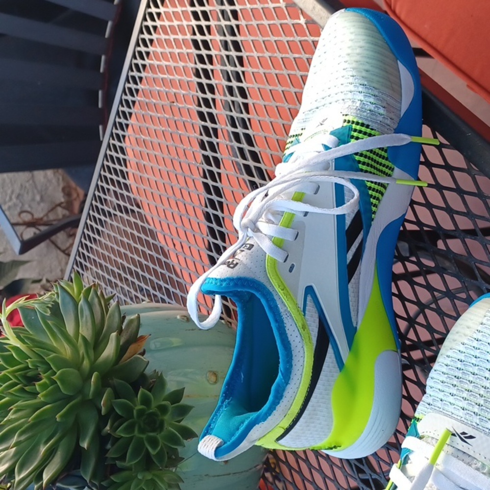 Reebok Nano Court White and Blue Sneakers with Digital lime Accents size 8 - Picture 9 of 10